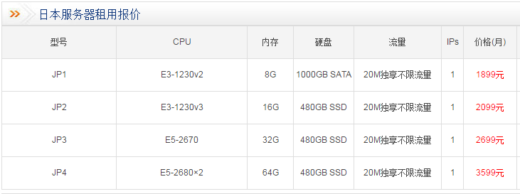 日本服务器租用费用一年多少钱