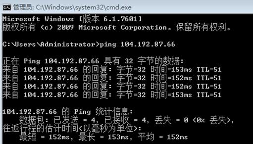 CN2线路创新互联美国服务器ping测试结果