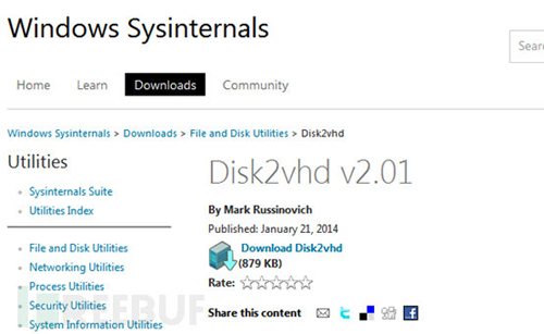 服务器硬盘数据恢复的软件工具-Disk2vhd