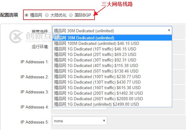 美国圣何塞机房服务器三种线路的区别